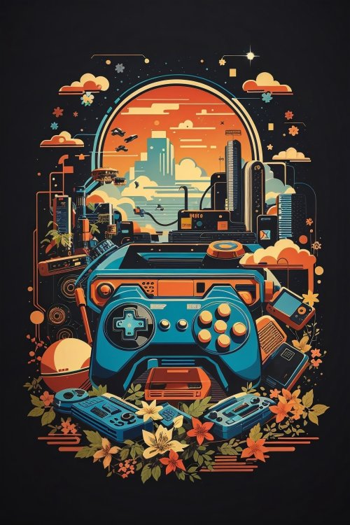 Retro Gaming Cityscape