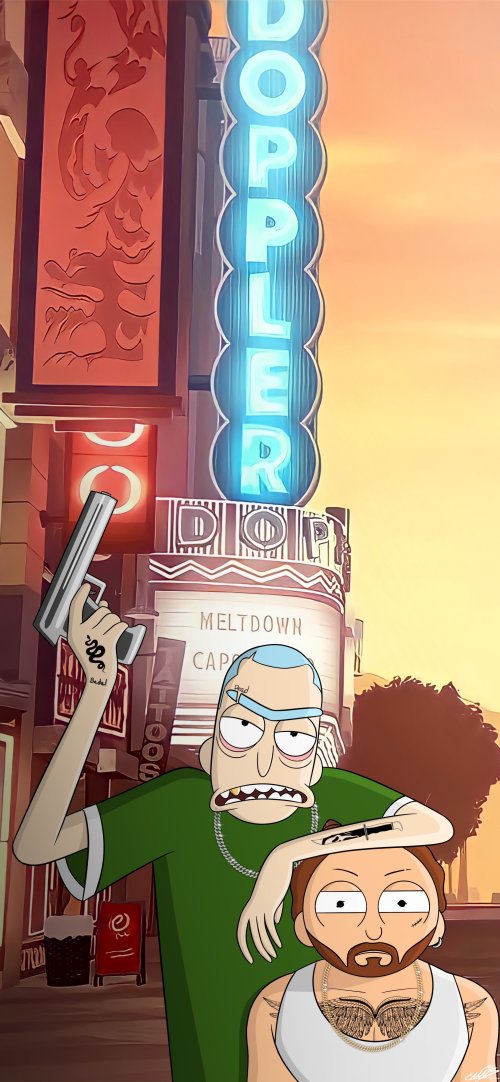 Rick and Morty Ghetto - gangster Wallpaper