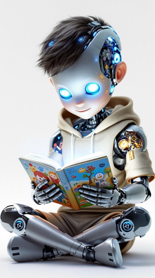 Robot Child Reading Book - Related Ghetto Wallpapers wallpaper