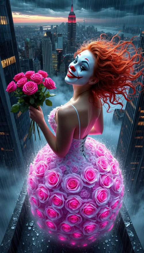 Rose Clown Cityscape - Related Anime Wallpapers wallpaper