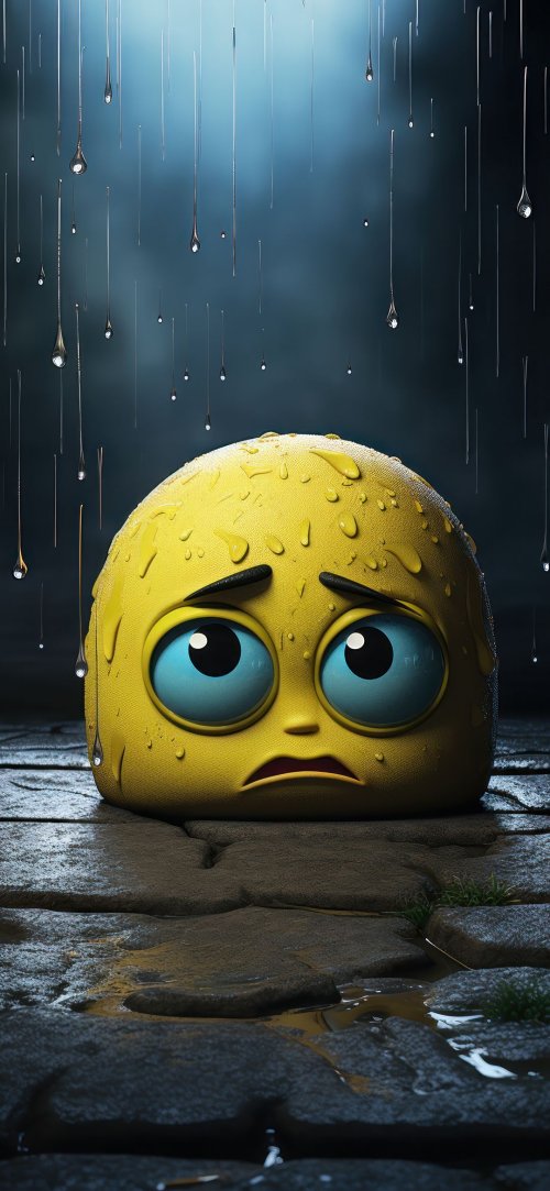 Sad Emoji in Rain - Related Ghetto Wallpapers wallpaper