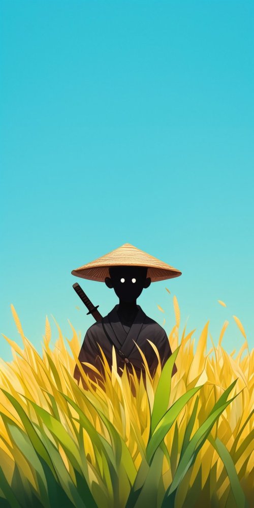 Samurai in Wheat Field - Related Ghetto Wallpapers wallpaper