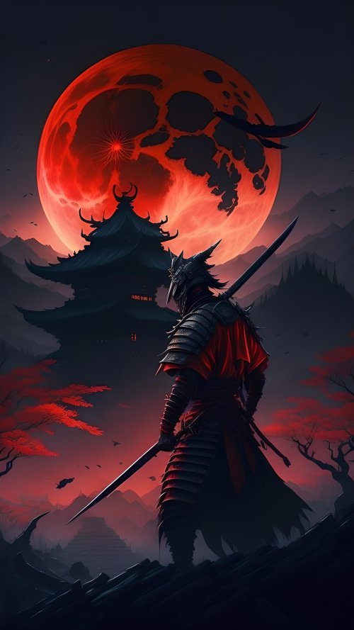 Samurai Under Blood Moon - Related Ghetto Wallpapers wallpaper