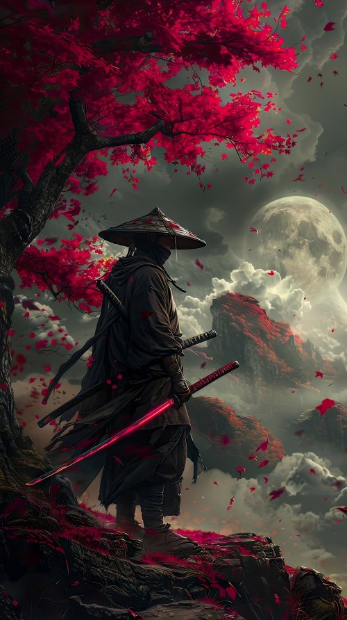 Samurai Under Crimson Moon