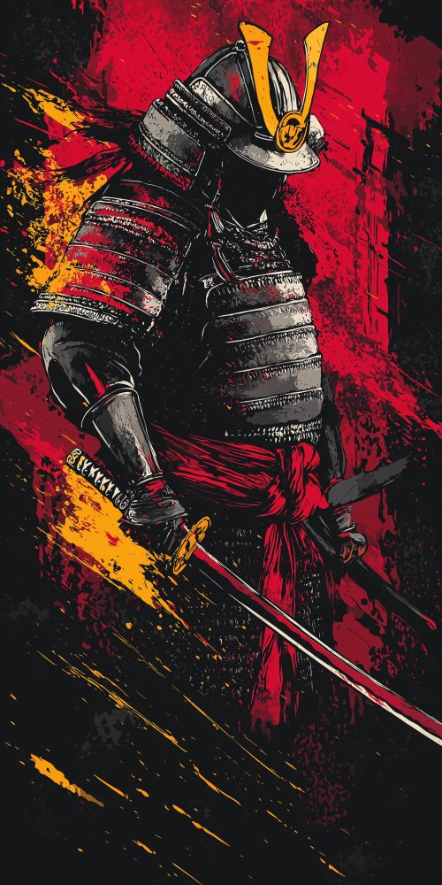 Samurai Warrior Abstract Art