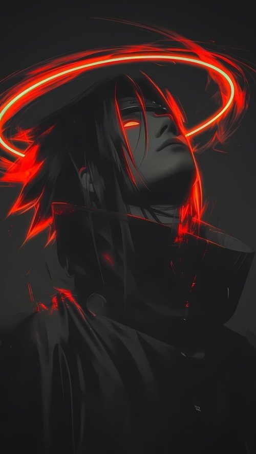 Sasuke_Uchiha_Neon_Glow - Anime Wallpaper