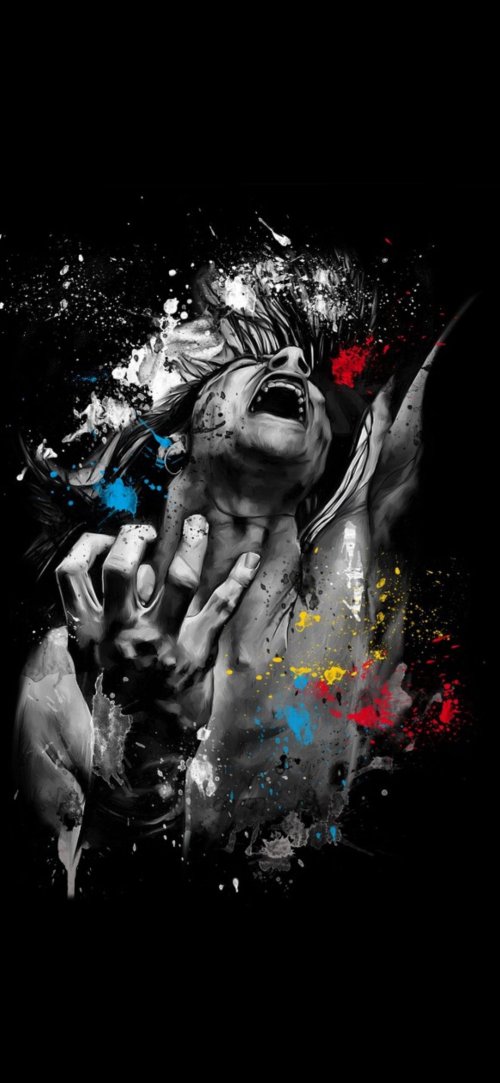 Screaming_Figure_Paint_Splatter - Related 4K Wallpapers wallpaper