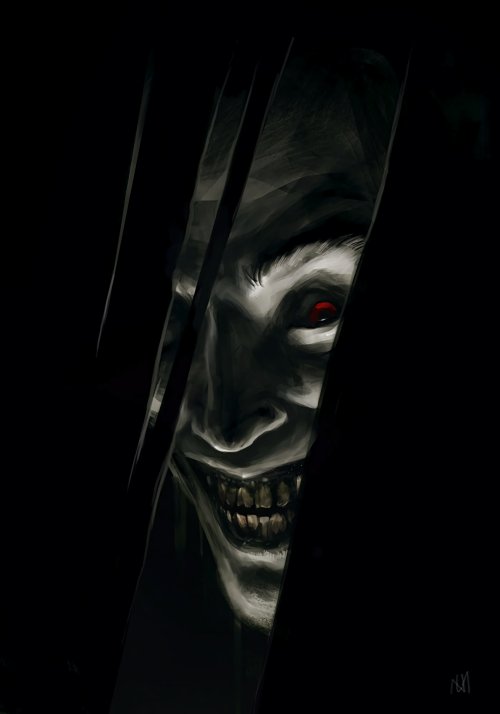 Sinister Smile in Darkness - gothic Wallpaper