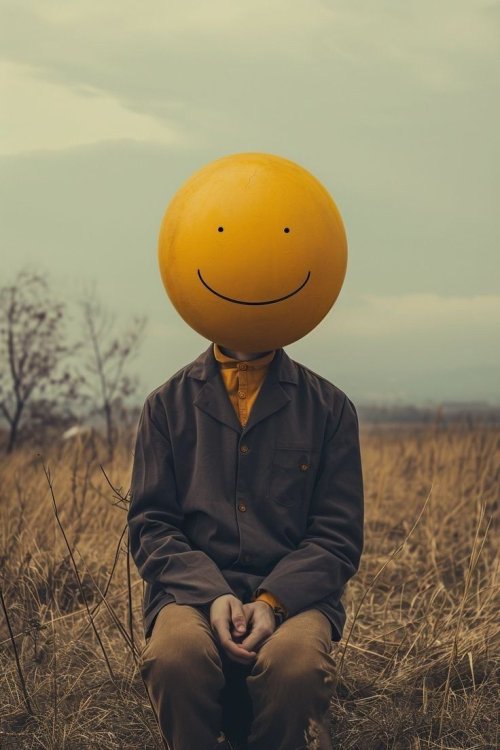 Smiley_Face_Head_in_Field - Related Dark Wallpapers wallpaper