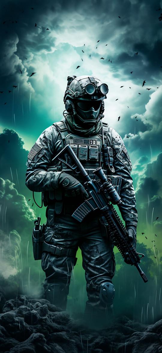 Soldier in Stormy Weather - Related 4K Wallpapers wallpaper