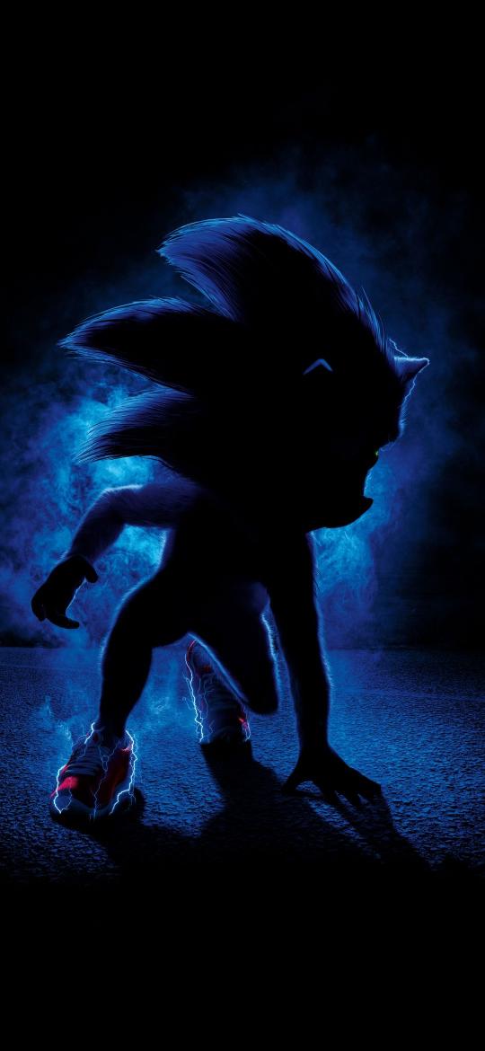 Sonic Blue Lightning Silhouette - Related 4K Wallpapers wallpaper