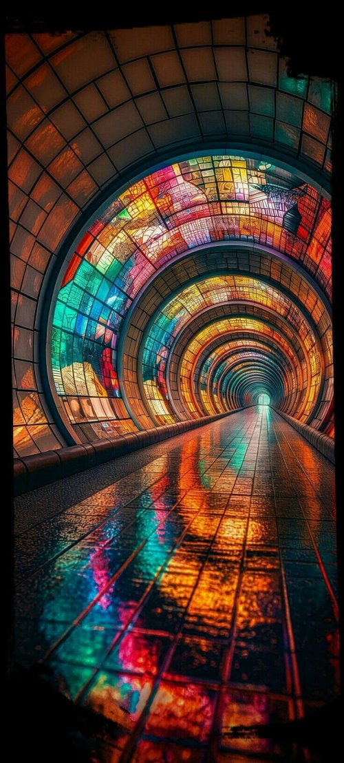 Stained Glass Tunnel Vision - Related Dark Wallpapers wallpaper