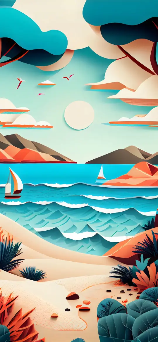 Stylized Coastal Serenity - Related Ghetto Wallpapers wallpaper