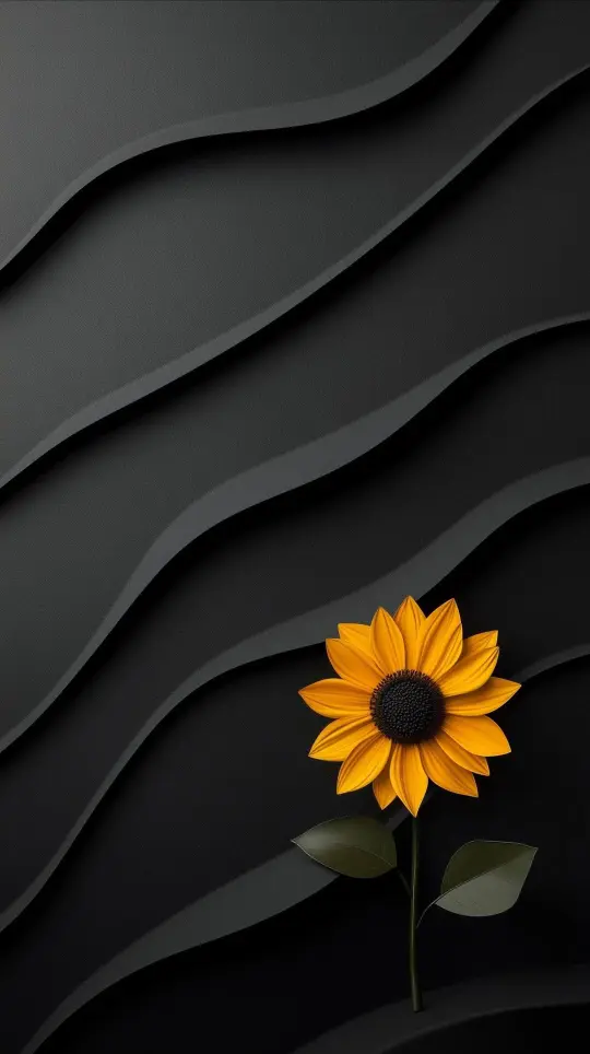 Sunflower on Dark Waves - Related 4K Wallpapers wallpaper