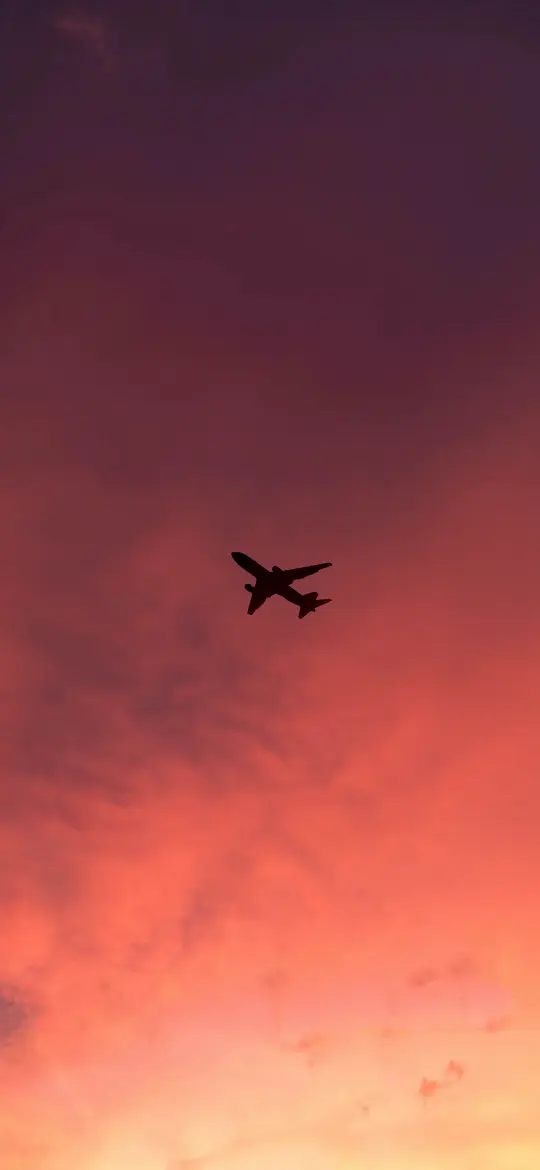 Sunset Airplane Silhouette