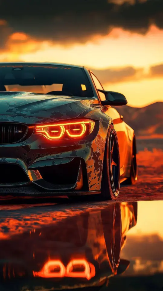 Sunset Car Reflection - Related Ghetto Wallpapers wallpaper