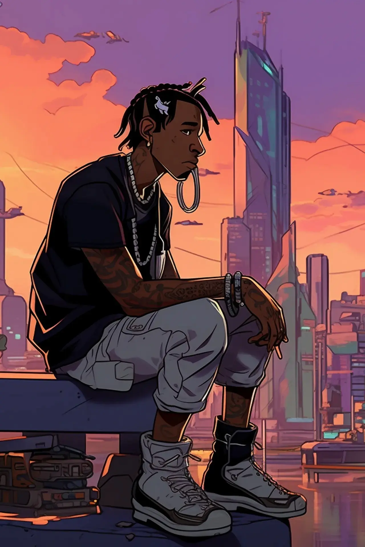 Sunset City Contemplation - Related Ghetto Wallpapers wallpaper