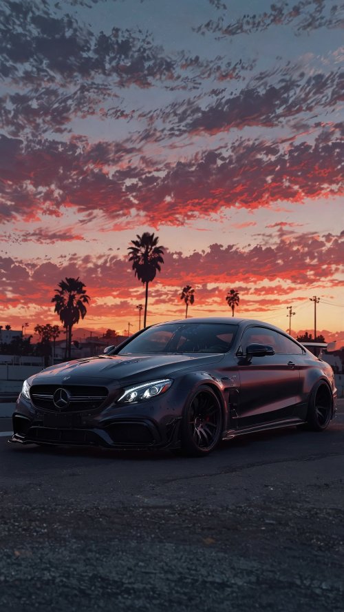 Sunset Mercedes Drive - Related Dope Wallpapers wallpaper