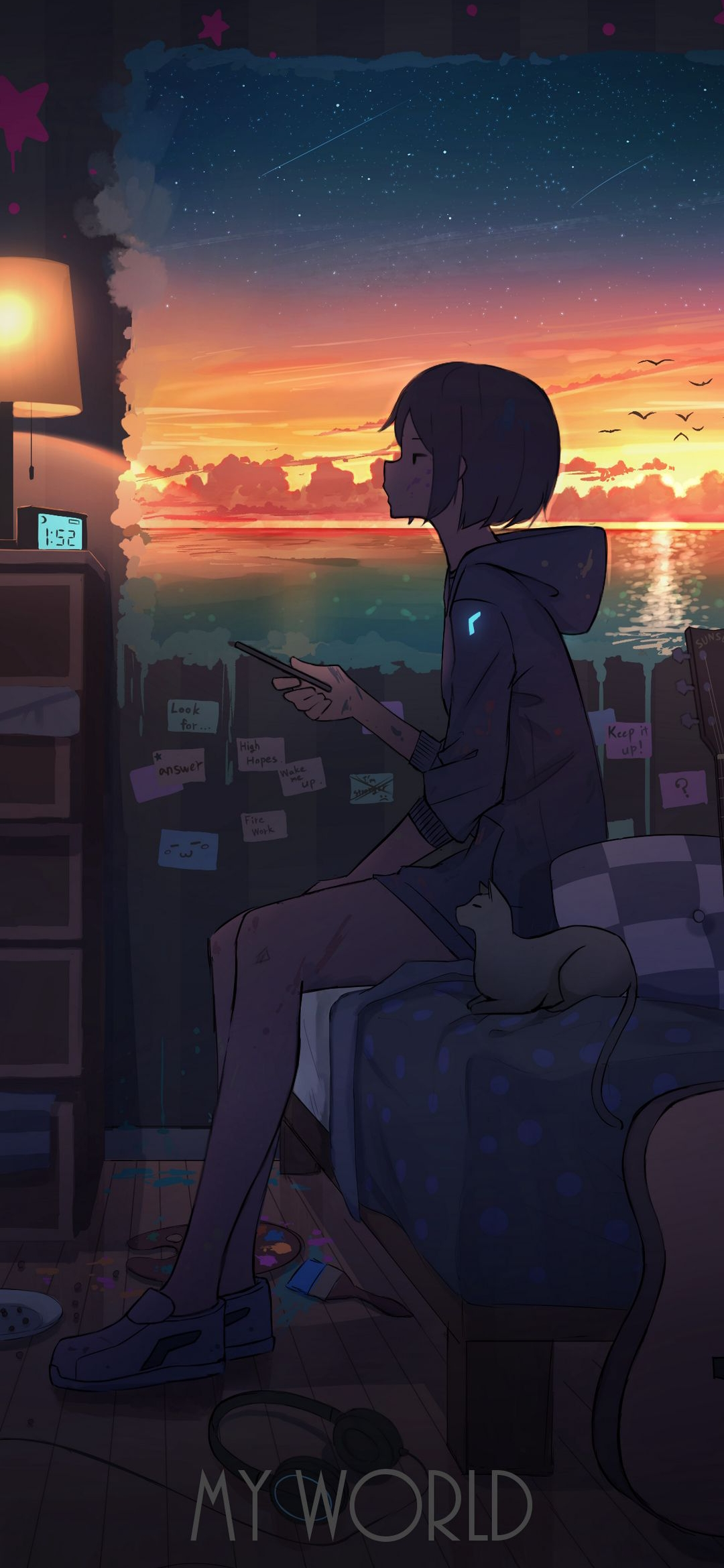 Sunset Room Anime - Related Ghetto Wallpapers wallpaper