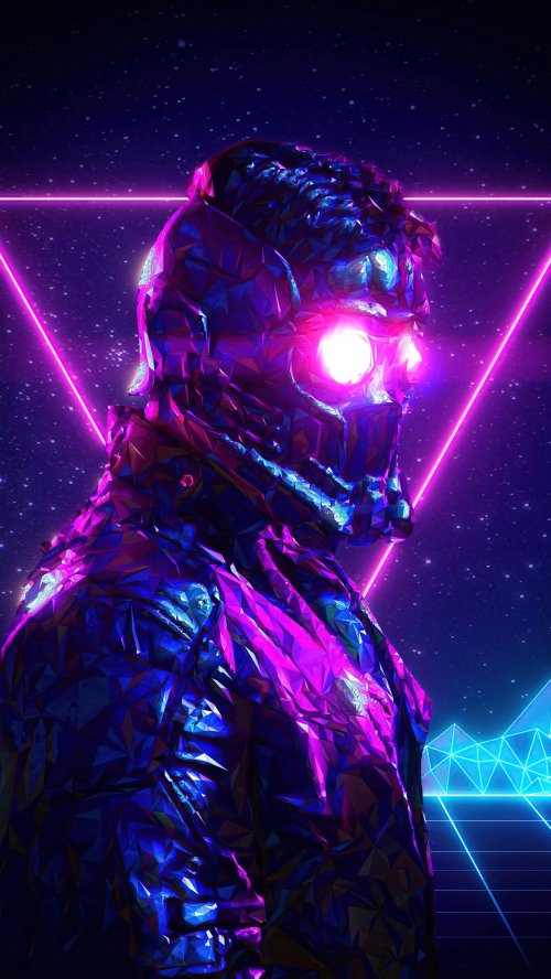 Synthwave Robot Portrait - Related Ghetto Wallpapers wallpaper