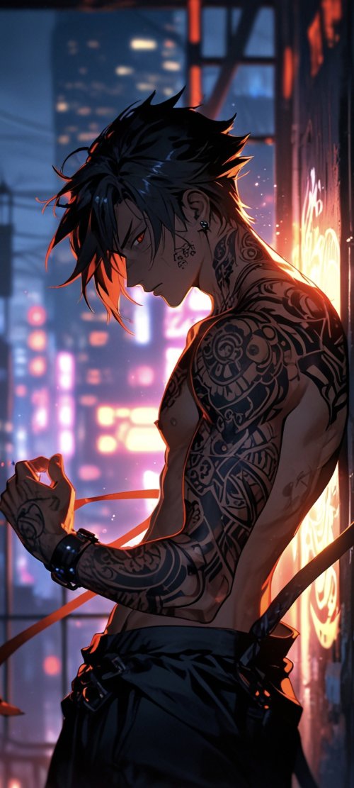 Tattooed Anime Warrior - Related Anime Wallpapers wallpaper