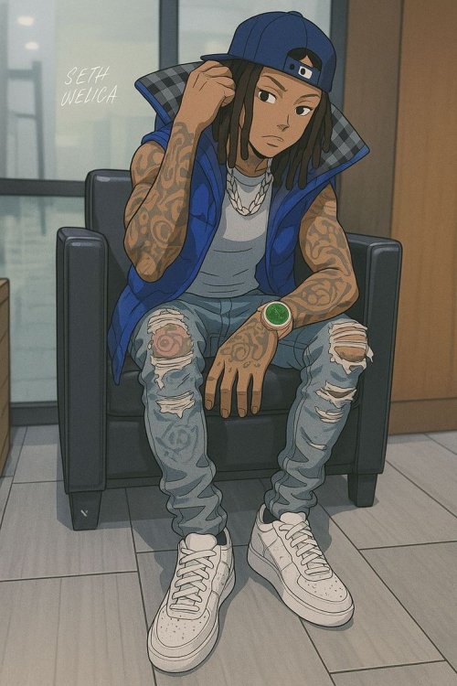 Tattooed Character in Chair