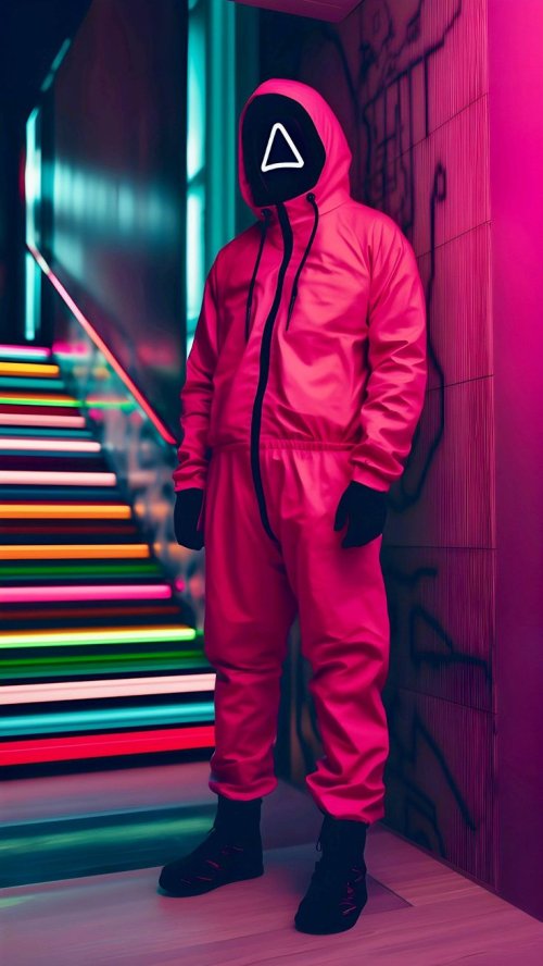 Triangle Masked Figure Neon