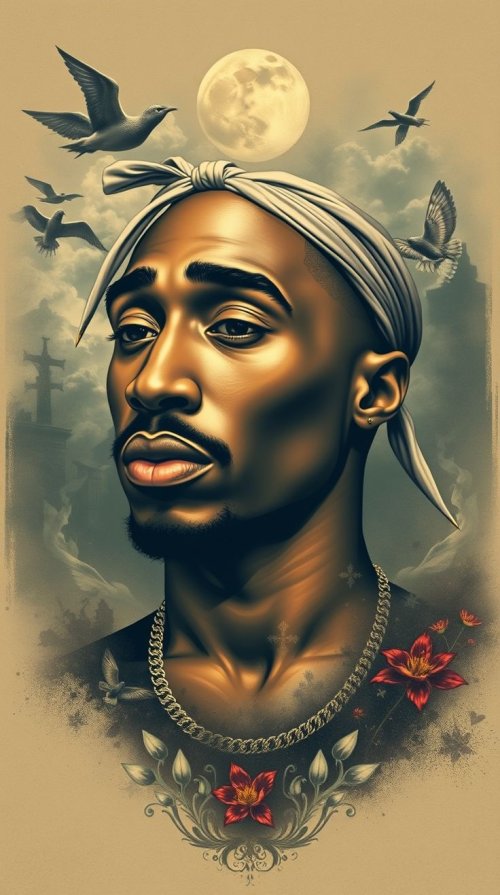 Tupac Shakur Portrait - Related Ghetto Wallpapers wallpaper