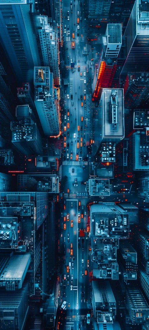 Urban Aerial Nightscape