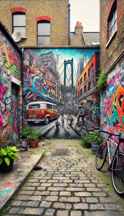 Urban Graffiti Alley Scene - urban Wallpaper