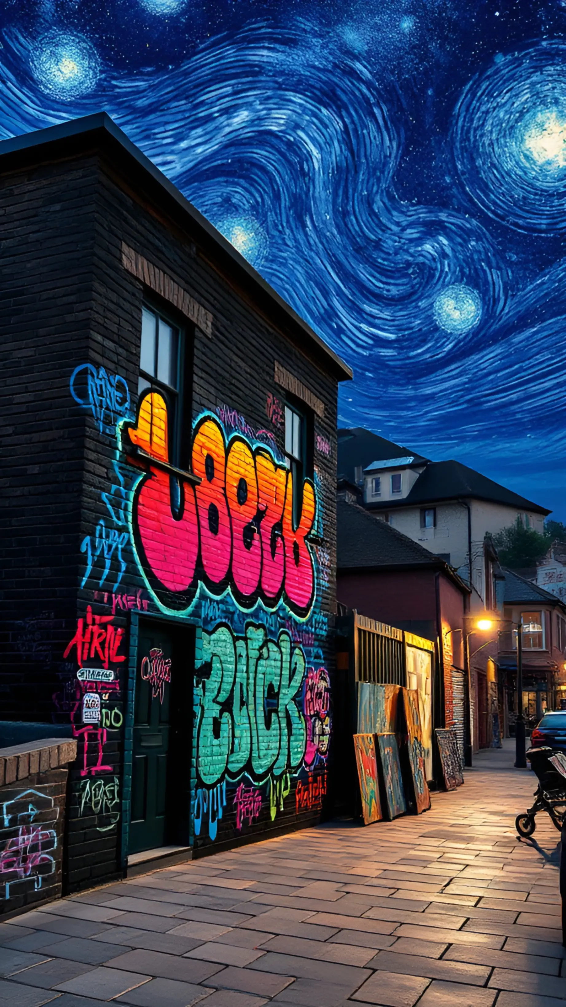 Urban Graffiti Nightscape - Related 4K Wallpapers wallpaper