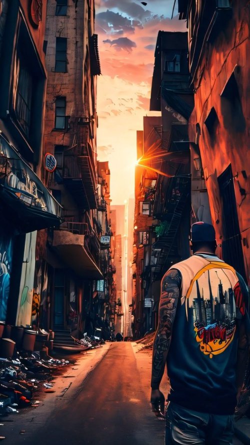 Urban Sunset Alleyway - urban Wallpaper