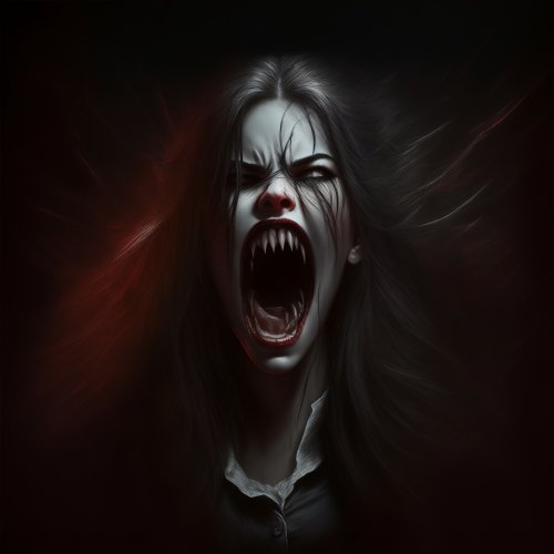 Vampire's Furious Roar - gothic Wallpaper
