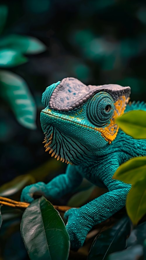 Vibrant Chameleon Portrait