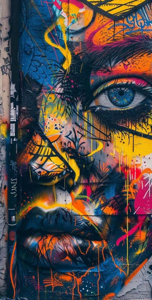 Vibrant Graffiti Portrait Art - Related Ghetto Wallpapers wallpaper
