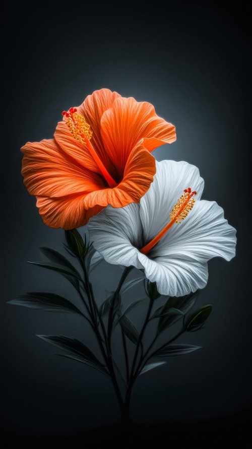Vibrant Hibiscus Duo - Related StockWalls wallpaper