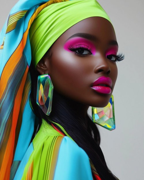 Vibrant Neon Portrait