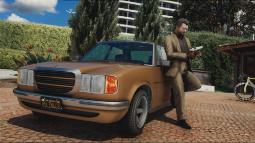 Vintage Car and Gunman - ghetto Wallpaper