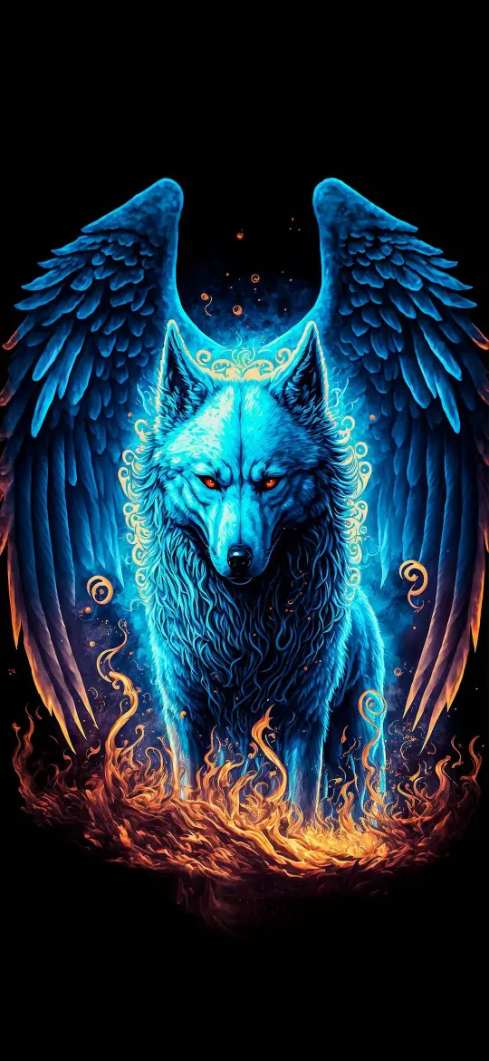 Winged Wolf of Fire - Related Ghetto Wallpapers wallpaper