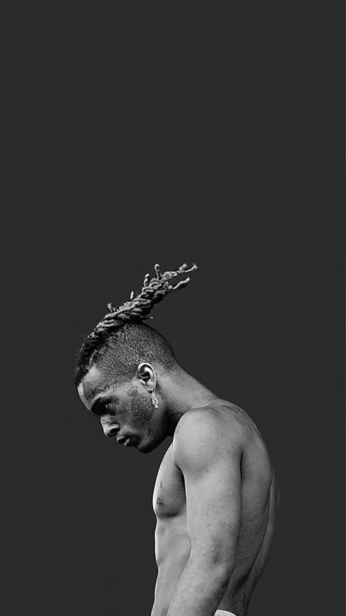 XXXTentacion Portrait B&W - Related Darkify wallpaper