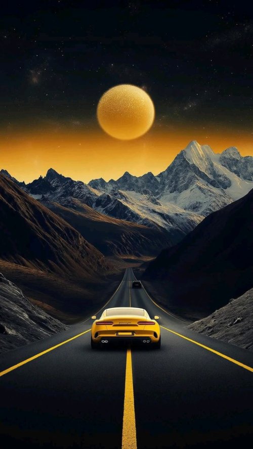 Yellow Car Mountain Road - Related Ghetto Wallpapers wallpaper