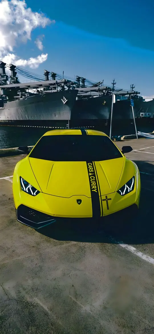 Yellow Lamborghini by the Sea - Related Ghetto Wallpapers wallpaper