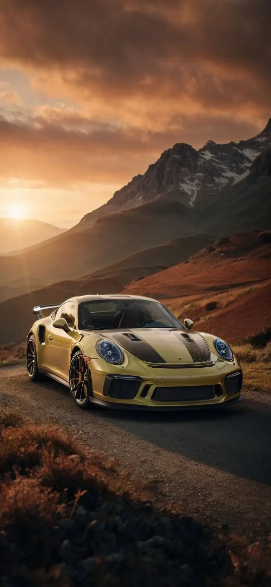 Yellow Porsche Mountain Drive - Related 4K Wallpapers wallpaper
