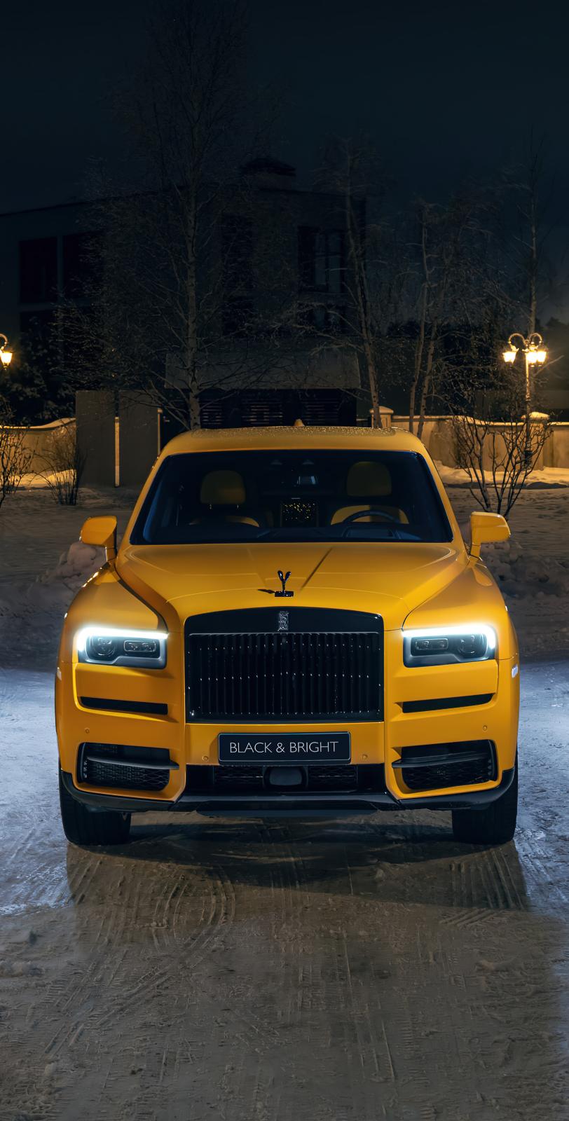 Yellow Rolls Royce Night
