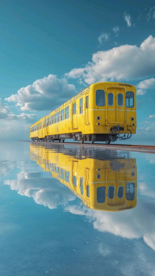 Yellow Train Reflection - train Wallpaper