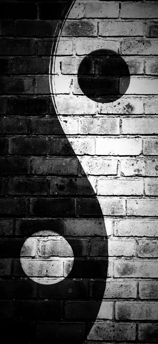 Yin Yang Brick Wall - Related Dark Wallpapers wallpaper