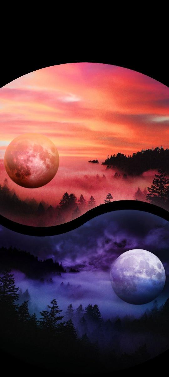 Yin Yang Moonscape - Related Dark Wallpapers wallpaper