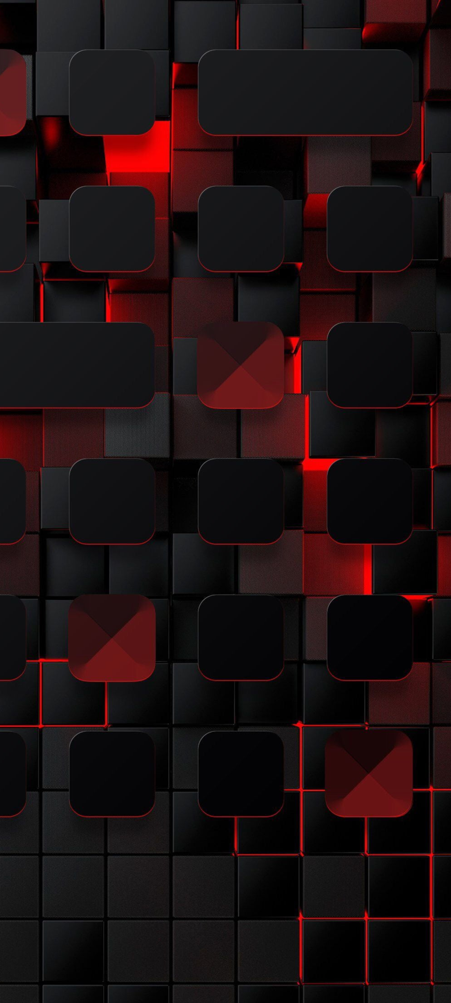 Red Neon Geometric Cubes - geometric wallpaper for StockWalls