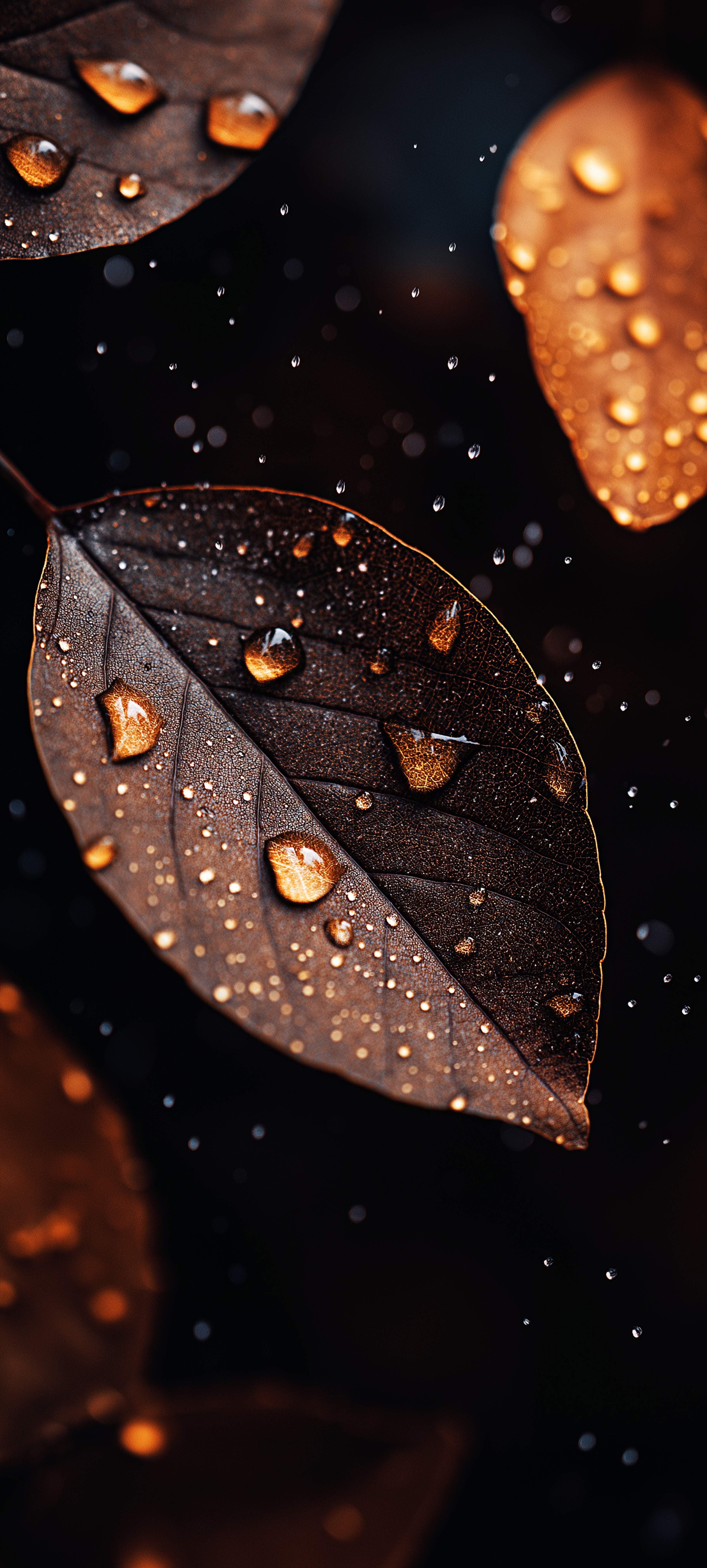 Raindrops on Autumn Leaves - leaf wallpaper for StockWalls
