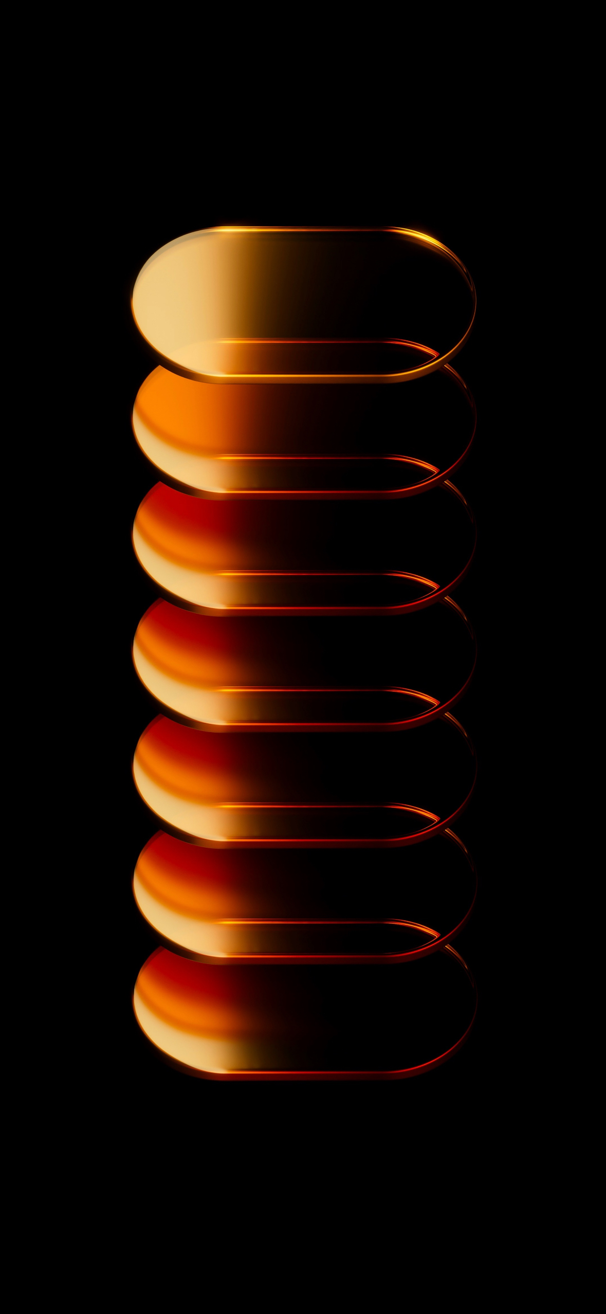 Glowing Golden Stacked Ovals - minimal wallpaper for StockWalls